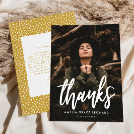 スクリプモダント金ゴールド写真の卒業 サンキューカード