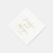 スクリプモダント金ゴールド名エレガントな結婚式 スタンダードカクテルナプキン (角)