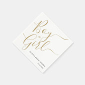 スクリプモダント金ゴールド男の子または女の子の性別パーティーの表示 スタンダードカクテルナプキン (角)