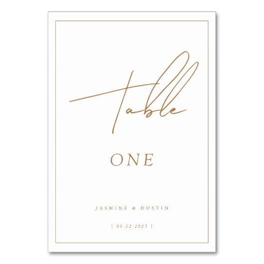 スクリプモダント金ゴールド結婚のテーブル番号、Decor Mini テーブルナンバー (正面)