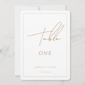 スクリプモダント金ゴールド結婚のテーブル番号、Decor Mini 招待状 (裏面)