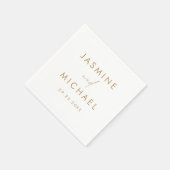 スクリプモダント金ゴールド結婚の スタンダードカクテルナプキン (角)