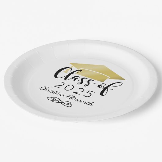 スクリプモダント金ゴールド2025カスタム卒業 ペーパープレート (アングル)