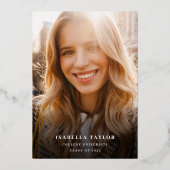 スクリプモダント金箔の卒業発表 箔招待状 (裏面)