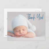 スクリプモダント青男の赤ちゃん写真ベビーシャワー ポストカード (正面/裏面)