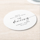 スクリプモダント飲まない踊り ラウンドペーパーコースター (アングル)