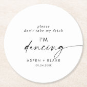 スクリプモダント飲まない踊り ラウンドペーパーコースター (正面)