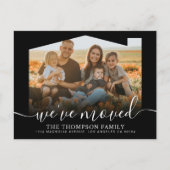 スクリプモダント黒引っ越しました写真の移動 案内ポストカード (正面)