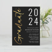 スクリプモダント黒金ゴールド2024写真卒業 案内状 (スタンド正面)