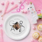 スクリプモダント黒銀タッセルグラードフォトフレーム ペーパープレート (パーティー)