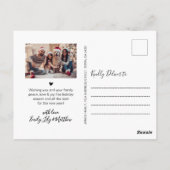 スクリプモダント黒5フォトコラージクリスマス ポストカード (裏面)