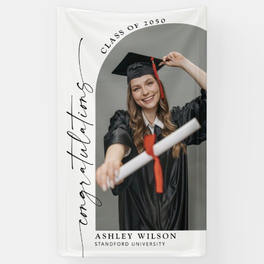 スクリプモダント1写真の垂直方向の卒業 横断幕 (縦)