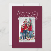 スクリプモダント1写真burgundyメリークリスマス シーズンカード (正面)