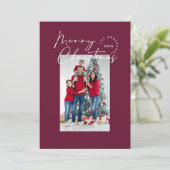 スクリプモダント1写真burgundyメリークリスマス シーズンカード (スタンド正面)