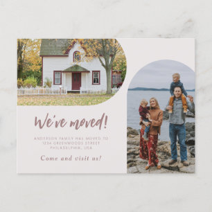 スクリプモダント2アーチ写真引っ越しましたパステル 案内ポストカード