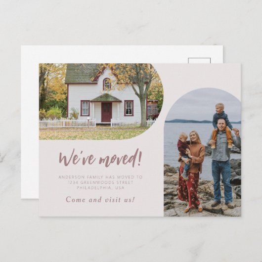 スクリプモダント2アーチ写真引っ越しましたパステル 案内ポストカード (正面/裏面)