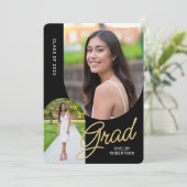 スクリプモダント2アーチ型写真卒業 案内状 (スタンド正面)