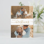 スクリプモダント2フォトコラージュのクリスマスカード 招待状 (スタンド正面)