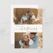 スクリプモダント2フォトコラージュのクリスマスカード 招待状 (正面/裏面)