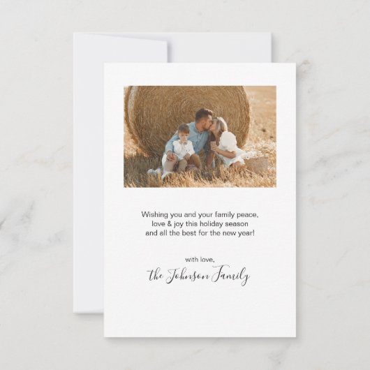 スクリプモダント2フォトコラージュのクリスマスカード 招待状 (裏面)