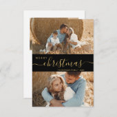 スクリプモダント2フォトコラージュのクリスマスカード 招待状 (正面/裏面)