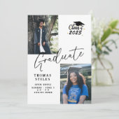 スクリプモダント2フォトコラージュ卒業パーティー 招待状 (スタンド正面)