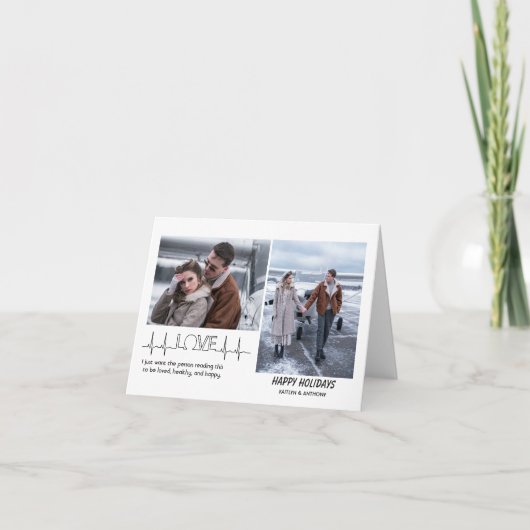 スクリプモダント2フォトコラージュ折り畳みホリデーカード シーズンカード (正面)