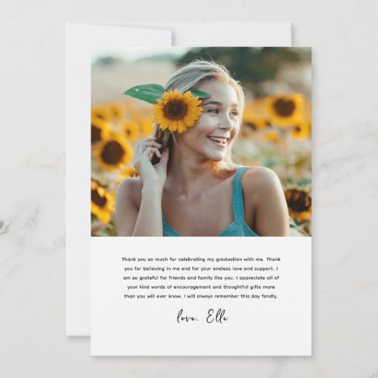 スクリプモダント2写真の卒業 サンキューカード (裏面)