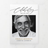 スクリプモダント2写真の葬儀/メモリアル 三つ折りプログラム (カバー)