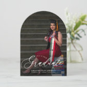 スクリプモダント2写真アーチ卒業パーティー 招待状 (スタンド正面)