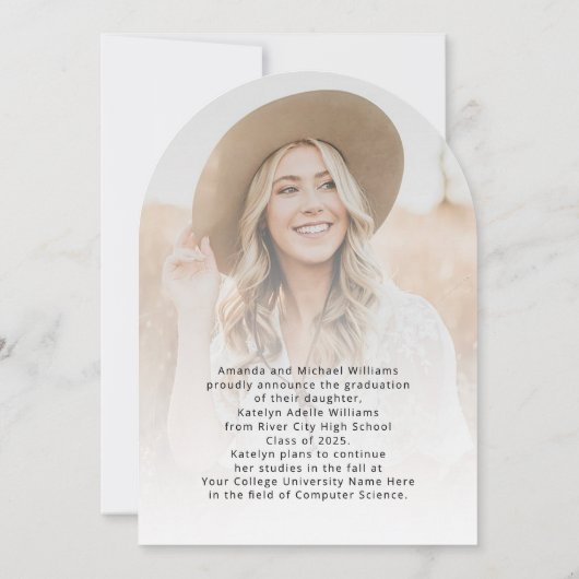 スクリプモダント2写真卒業のお知らせ 招待状 (裏面)