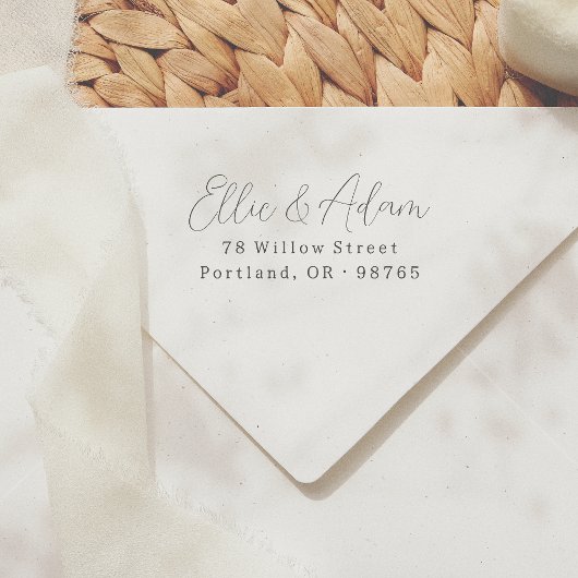 スクリプモダント2名カップル差出人住所 ラバースタンプ