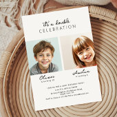 スクリプモダント2枚の写真の共同誕生日パーティー 招待状