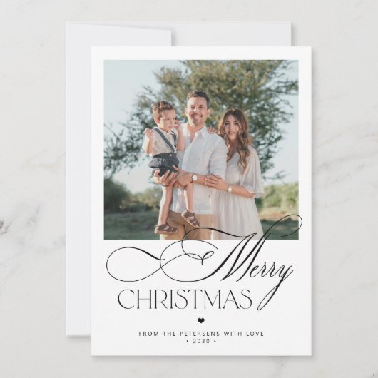 スクリプモダント2枚の写真メリークリスマス シーズンカード (正面)