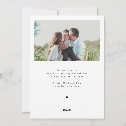 スクリプモダント2枚の写真メリークリスマス シーズンカード (裏面)