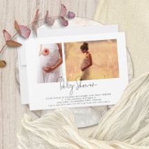 スクリプモダント2枚の写真男女兼用赤ちゃんシャワー