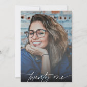 スクリプモダント21エレガント期誕生日パーティー写真 招待状 (裏面)