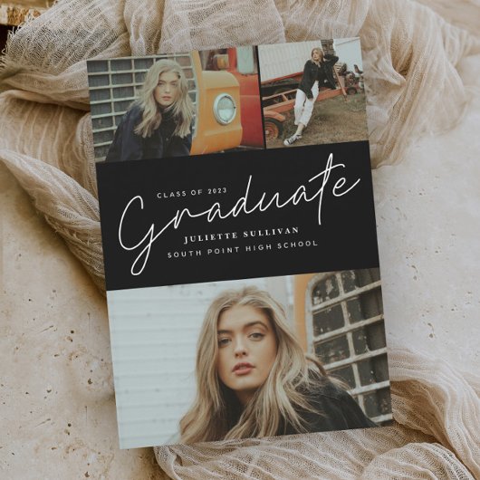 スクリプモダント3フォトコラージュ卒業パーティー 招待状