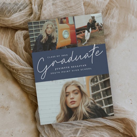 スクリプモダント3フォトコラージュ卒業パーティー 招待状