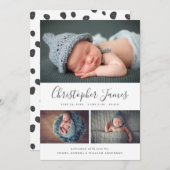 スクリプモダント3写真コラージュ生誕発表 案内状 (正面/裏面)