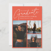 スクリプモダント3写真ピンク卒業 案内状 (正面)