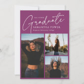 スクリプモダント3写真ピンク卒業 案内状 (正面)