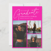 スクリプモダント3写真ピンク卒業 案内状 (正面)