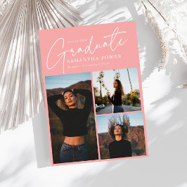 スクリプモダント3写真ピンク卒業 案内状