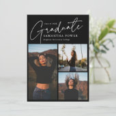 スクリプモダント3枚の写真幾何学卒業 案内状 (スタンド正面)