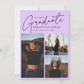 スクリプモダント3枚の写真幾何学卒業 案内状 (正面)