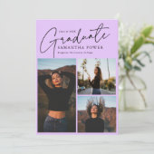 スクリプモダント3枚の写真幾何学卒業 案内状 (スタンド正面)