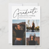 スクリプモダント3枚の写真幾何学卒業 案内状 (正面)