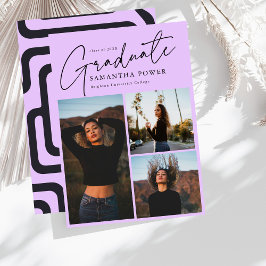 スクリプモダント3枚の写真幾何学卒業 案内状