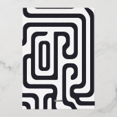 スクリプモダント3枚の写真幾何学卒業 箔招待状 (裏面)